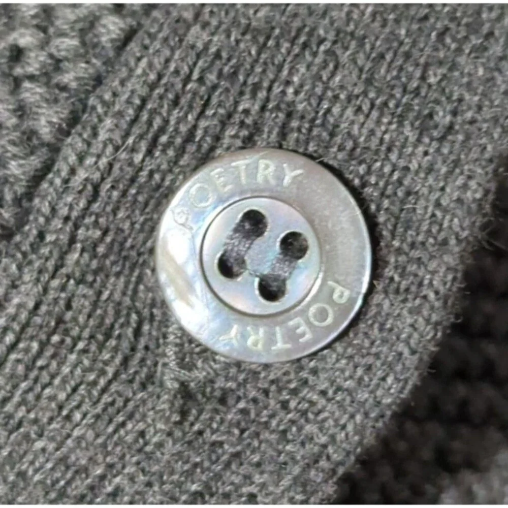 Poetry Sz 18 Sweater Cotton Crew Neck 3/4 Sleeve Gray Lagenlook Minimalist